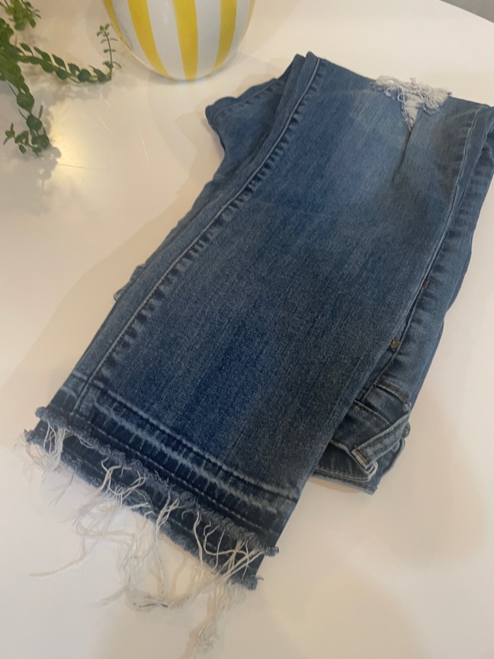 Kut From the Kloth Reese Ankle Straight Leg Distressed Dark Blue Jeans 16 - Picture 9 of 11